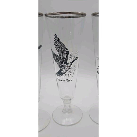 Federal Glass Sportsman Pilsner Beer Glasses - Set of 4 grouse pheasant duck - Picture 4 of 7